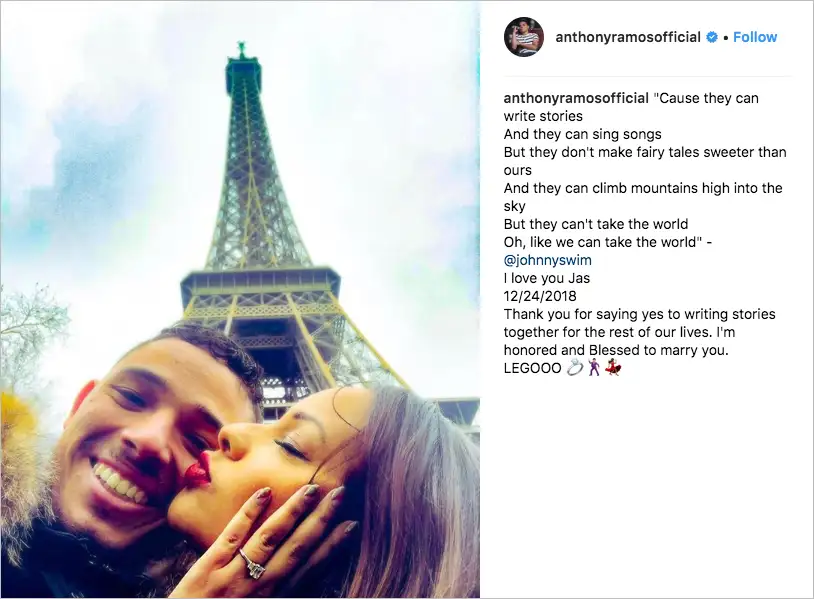 Anthony ramos and jasmine cephas jones engaged cheap